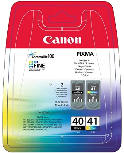 Canon PG-40 & CL-41 Tintenpatrone – Schwarz & Farbe für Pixma Drucker - Tintenpatronen für Tintenstrahldrucker, hohe Druckqualität und lange Lebensdauer für brillante Ausdrucke.
