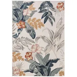 benuta Outdoorteppich, Creme, Kunststoff, Floral, Rechteckig, 120x170 cm, wasserabweisend, Teppiche & Böden, Teppiche, Outdoorteppiche