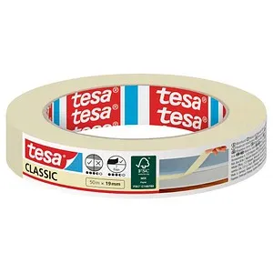 tesa CLASSIC Kreppband beige 19,0 mm x 50,0 m 1 Rolle von tesa
