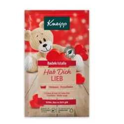 Kneipp GmbH Kneipp® Badesalze Hab dich lieb, Himbeere und Preiselbeere, Badekristalle mit natürlichem ätherischem Öl, 60 g - Beutel 912825