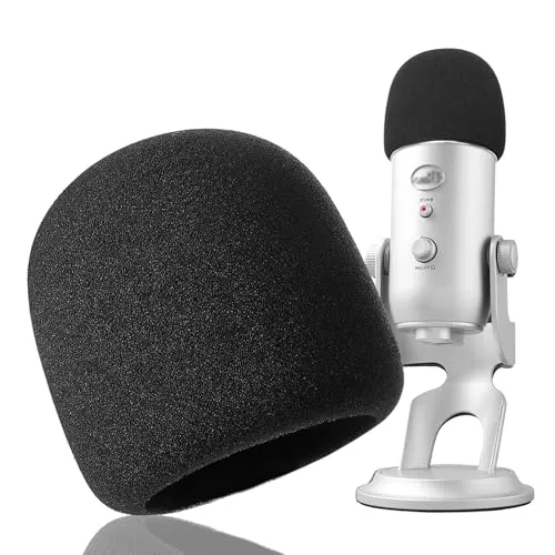 Popschutz für Blue Yeti - Mikrofon Pop Filter Windschutz Schaumstoff kompatibel mit Blue Yeti, Yeti Pro von YOUSHARES (Schwarz)