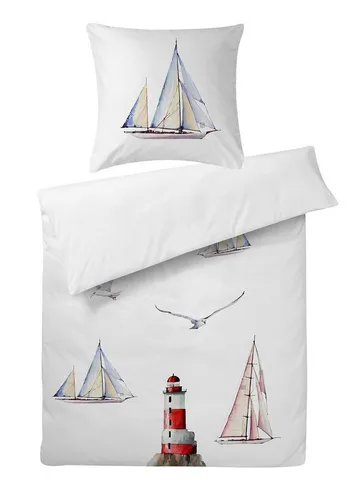 Mako Satin Bettwäsche 135x200 in weiß von Carpe Sonno