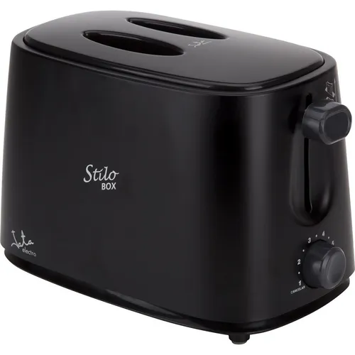 Jata TT631 Toaster - Schwarzer Toaster mit zwei extra breiten Schlitzen und 6 Bräunungsstufen, ideal für dicke Toasts. Mit Krümelauffang und Schutzkappe für einfache Reinigung und Hygiene.