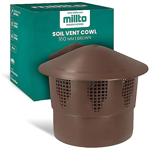 Millto™ Dachentlüftungskappe Abflussrohranschluss Abwasserentlüftungsendkappe Schornsteinrohr Regenabdeckung 160 mm Braun Steckbuchsenstecker