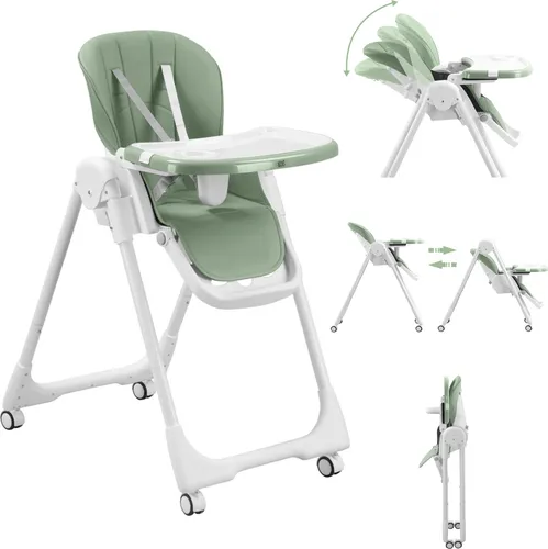 Baby Vivo Hochstuhl Tippy Cool Mint - Hochstuhl mit Liegefunktion, 8-fach höhenverstellbar und sicher dank 5-Punkt-Gurt. Ideal für Babys von 6 Monaten bis 3 Jahren. Klappbares Design für einfache Aufbewahrung.