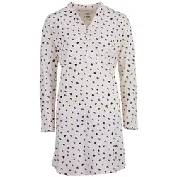 zeitlos Nachthemd Nachthemd Langarm - Leo Herz Stehkragen weiß M