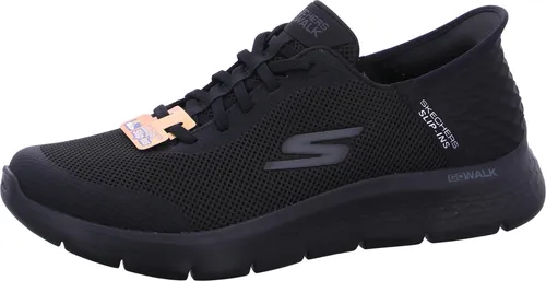 Skechers Herren Go Walk Flex Up Hands Free Slip-ins Sneaker, Schwarz - Herren-Sneaker mit freihändiger Slip-In-Funktion und ULTRA GO-Dämpfung für optimalen Komfort und Stabilität bei Cross-Training-Aktivitäten.