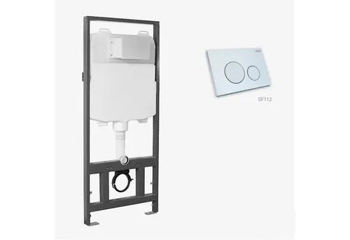 MEWATEC Vorwandelement WC SlimFix base SF112, rund, silber
