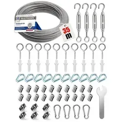 Stahlseil Edelstahl Drahtseil 2 mm 35 m Kit 65 pcs Kit