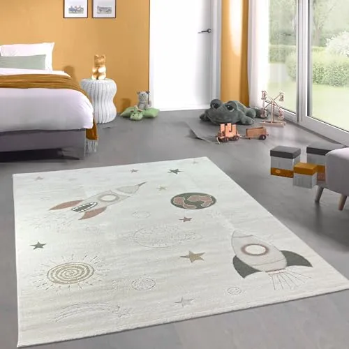 CARPETIA Teppich für Kinderzimmer in weiß von Carpetia