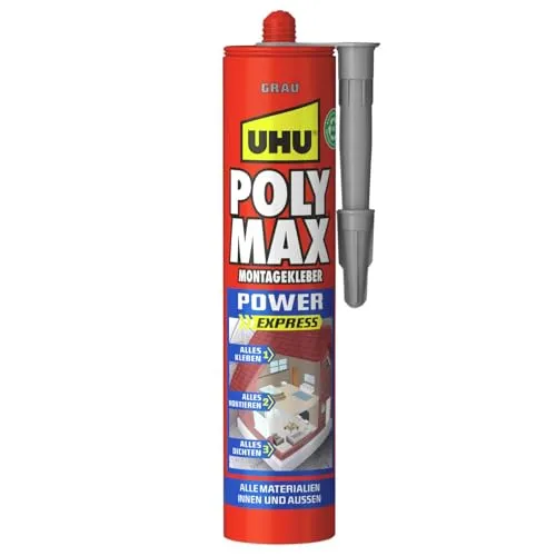 UHU POLY MAX POWER Montagekleber grau, Kartusche 425g von UHU