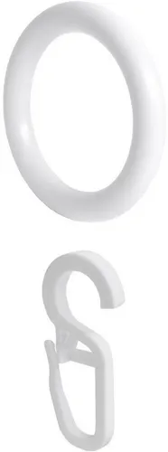 Liedeco Gardinenring, Gardinenstangen, (Packung, 10-St., mit Faltenlegehaken), für Gardinenstangen Ø 28 mm