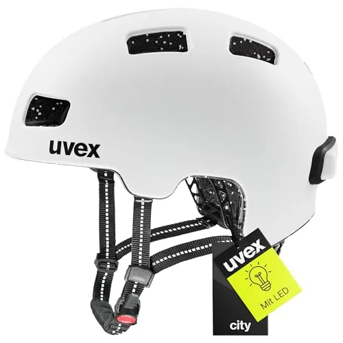 uvex City 4 - Leichter City-Helm mit LED-Licht - Fahrradhelm für Damen und Herren mit individueller Größenanpassung und optimalem Tragekomfort. Integriertes LED-Licht sorgt für bessere Sichtbarkeit und Sicherheit.