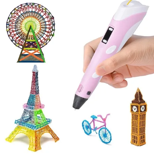 Wisam® 3D Drucker Stift Set Rosa für kreative Köpfe - Kreatives 3D-Drucken für Kinder und Erwachsene: Leicht, mit Temperatureinstellung und Display. Perfekt für spannende Projekte und Spaß beim Gestalten!