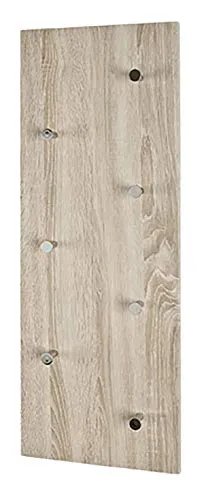 HAKU Möbel Wandgarderobe 42090 - Braun Holz mit 7 Haken - Wandgarderobe aus robustem MDF und Metall, ideal für Empfangsbereiche. Bietet mit 7 Haken und kompakten Maßen von 80 x 30 cm stilvolle Ordnung für Jacken und Mäntel.
