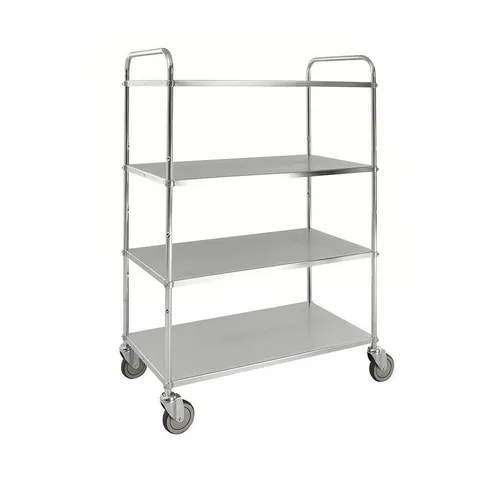 Verzinkter Etagenwagen mit 4 Böden - 250 kg Traglast - Robuster Etagenwagen mit 4 Böden, ideal für die Lagerung und den Transport von Gütern. Die große Traglast von 250 kg und die wendigen 125 mm Rollen sorgen für höchste Flexibilität.