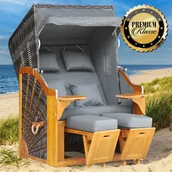 Strandkorb BORNHOLM Premium grau – Komfort für zwei von BRAST