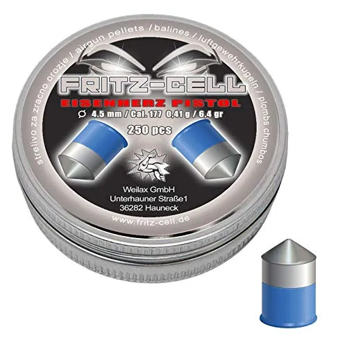 Eisenherz Pistol 4,5mm Diabolos Fritz-Cell Spitzkopf Luftpistole Trommelmagazin 250