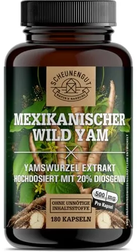 Yamswurzel 1000mg -WICHTIG: 10:1 Extrakt (=10000mg mex. Wild Yams je Tagesdosis) +20% Diosgenin +Progesteron -Yamswurzel Kapseln Hochdosiert- Laborgeprüft -DE- SCHEUNENGUT®