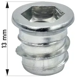 Prima-Online Gewindemuffe Gewindemuffe Einschraubmuffen Einschraubmutter Innensechskant M8, (50-St) 13 mm