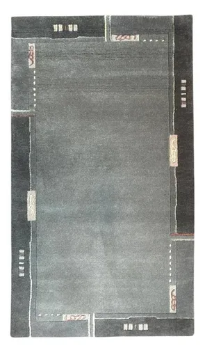 Rug Studios Teppich VENUS NEPAL - HANDGEKNÜPFT | Farbe: Grau | Größe: 90 x 160 cm | meliert | Vintagedesign | glamourös | Landhaus | Vintage | Modern | elegant | Wohnzimmer | Schlafzimmer | strapazier