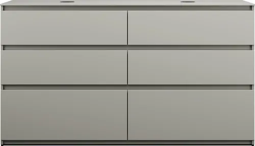 burgbad Lin20 Waschtischunterschrank inklusive Konsolenplatte, 2 Beckenausschnitte, 6 Auszüge, 1602x487x900mm, SGII160F5352