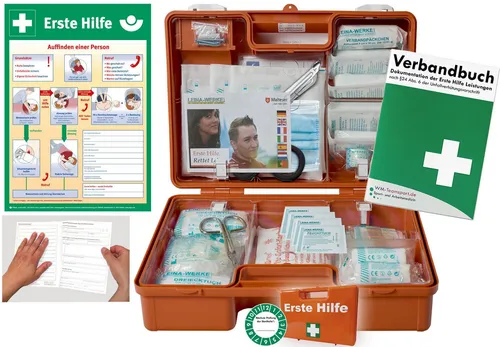 WM-Teamsport Erste-Hilfe-Koffer (M) nach DIN 13157 - Praktischer Erste-Hilfe-Koffer (M) nach DIN 13157, ideal für Betrieb, Kindergarten und Haushalt. Robustes Design mit variabler Inneneinteilung und Wandhalterung für einfachen Zugriff bei Notfällen.