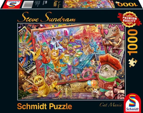 Schmidt Spiele Puzzle 1000 Teile Schmidt Spiele Puzzle Steve Sundram Mania Katzenmanie 59979, 1000 Puzzleteile