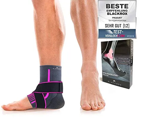 BLACKROX Sprunggelenkbandage – Vergleichssieger für Sport und Freizeit - Hochwertige Sprunggelenkbandage für optimalen Halt und Stabilität. Atmungsaktives Material sorgt für hohen Tragekomfort. Ideal für Aktivitäten wie Fußball, Basketball und Joggen – passt sich flexibel an beide Füße an.