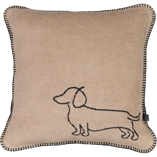 Cawö Kissenhüllen WE Love Dogs Companion 62480 schwarz/beige - 93 - Zierkissen & -hüllen, gefertigt in Deutschland, extra weich und flauschig für mehr Lifestyle in Ihrem Zuhause!