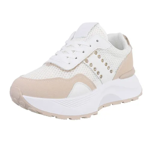 Ital-Design Damen Low-Top Freizeit Sneaker (88828565) Keilabsatz/Wedge Sneakers Low in Weiß