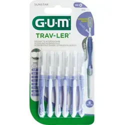 GUM Trav-Ler 0,6mm Kerze hellblau Interdentalbür. 6 St