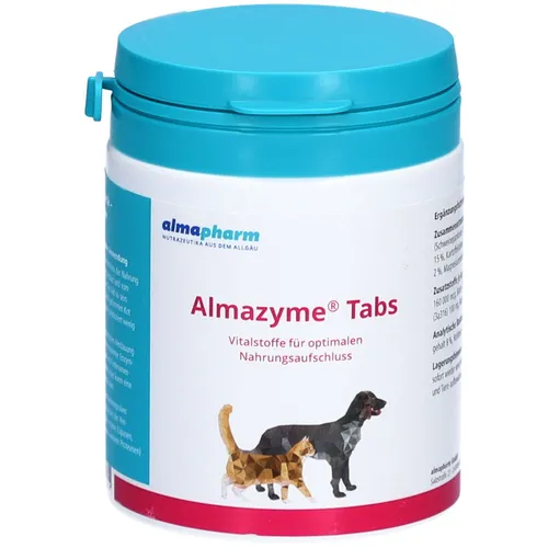 almapharm GmbH - Almazyme Tabs - Magen & Darm, unterstützt die Verdauung mit hochwertigen Enzymen für ein besseres Wohlbefinden.