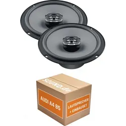 Hertz X 165 Lautsprecher Einbaupaket für Audi A4 B5 - Komplettset für Audi A4 B5: 2x 16cm Hertz Koaxiallautsprecher mit Adapterringen und Stromdieben. Einfacher Einbau, kraftvoller Klang für Ihr Fahrzeug. Perfekt für den Austausch in der Heckablage.