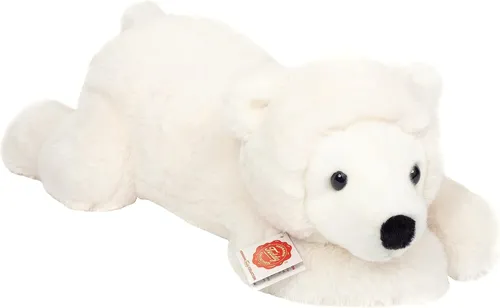 Teddy Hermann 91547 Eisbär liegend 45 cm – Kuscheltier für Kinder - Dschungel & Steppe, ideal für Kinder ab 3 Jahren, dieser 45 cm große Plüsch-Eisbär bietet grenzenlosen Kuschelspaß und ist perfekt zum Spielen und Träumen.