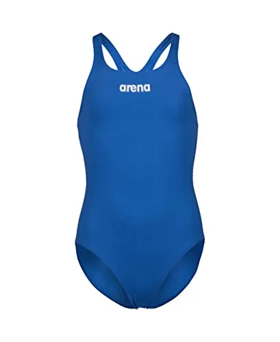 ARENA Mädchen Girl's Team Swimsuit Swim Pro Solid Badeanzug - Sportlicher Badeanzug aus chlorbeständigem arena MAXLIFE ECO-GEWEBE, ideal für Wettkampf- und Freizeitschwimmerinnen, mit UV-Schutz UPF 50+, umweltfreundlich aus recyceltem Polyester.