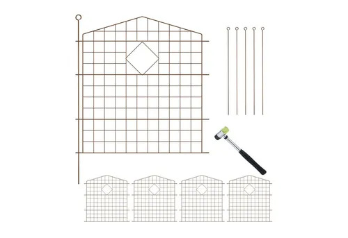 relaxdays Teichzaun Oberbogen Set mit 5 Elementen, Braun