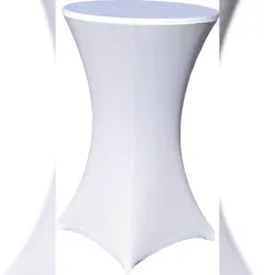EXKLUSIV HEIMTEXTIL Stehtischhusse Stretch für Bistrotisch mit 4 Fußlaschen elastisch Ø 60-65x110-120 cm Weiß