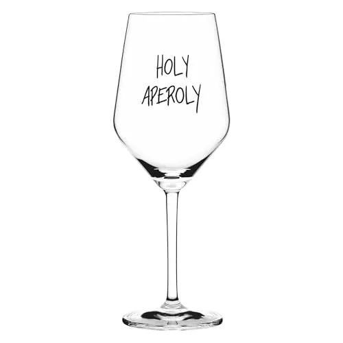 RITZENHOFF Sand & Soda 9500016 Modernes Weinglas mit trendigem Spruch Holy Aperoly, in Geschenkbox – Made in Germany
