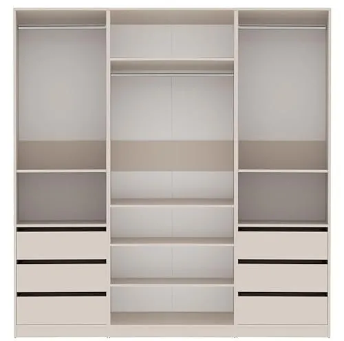 Marmex Möbel Garderobenschrank TRES SET T - Modularer Kleiderschrank mit 3 Kleiderstangen und 6 Schubladen. Bietet viel Stauraum für Ihre Kleidung und sorgt für Ordnung im Ankleidezimmer.