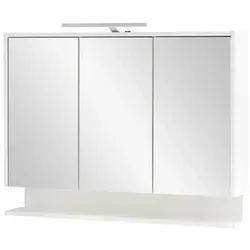 INOSIGN Spiegelschrank List - Made in Germany, Breite 93,5 cm - Spiegelschränke mit 3 Spiegeln und 4 großen Einlegeböden, pflegeleicht und in glänzendem Weiß, ideal für ein modernes Bad.