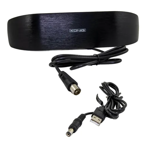 König Zimmerantenne 28dB DVB-T2 & DAB+ Antenne Aktiv HD mit LTE Filter Schwarz +