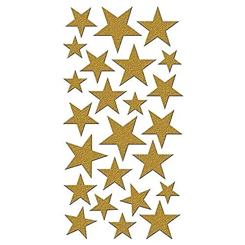 bsb Sticker Weihnachten mit Stern-Motiv in 9 x 17,5 cm - kleine Aufkleber - selbstklebende Sticker mit Sternen - Sterne Aufkleber Weihnachten - Deko Sterne