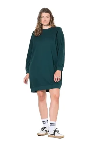 Studio Untold Damen große Größen Übergrößen Plus Size Sweatkleid, Oversized, betonte Schultern mitternachtsgrün 46+ 799659137-46+