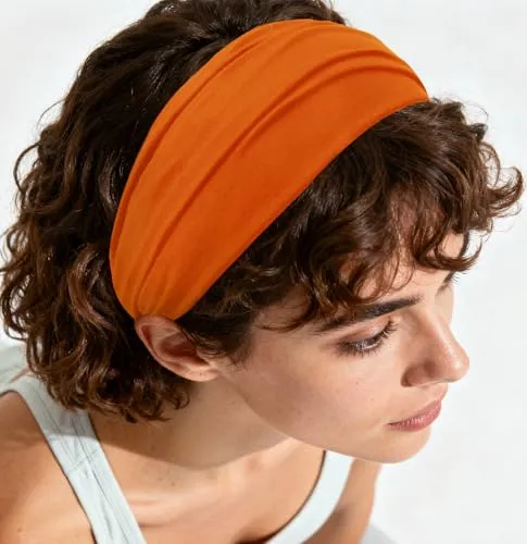 axy Haarband Yoga Stirnband Headband Hairband Wunderschön Damen Haarschmuck Sport Stirnbänder HB4 (Orange, Extra breit)