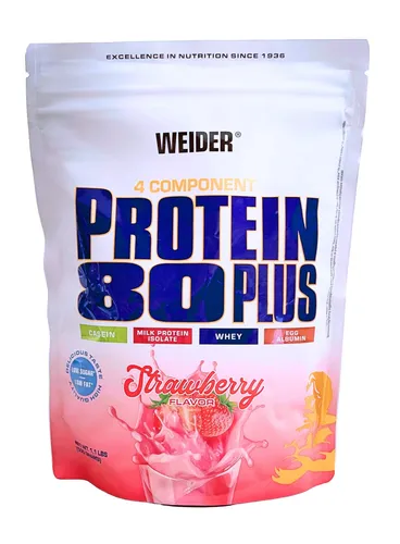 Weider Protein 80 Plus - 500g Beutel Chocolate - Sportnahrung mit Mehr-Komponenten Protein, enthält hochwertiges Milch- und Molkenprotein sowie Eiprotein für optimale Muskelregeneration und in köstlicher Schokoladengeschmack.