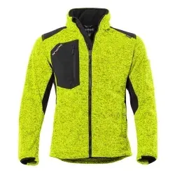 Qualitex Strick-Fleecejacke Unisex kiwi/meliert - Outdoor Fleecejacke für Herren, gefütterte und wärmende Workwear mit versteckter Kapuze und mehreren praktischen Taschen für optimale Funktionalität.