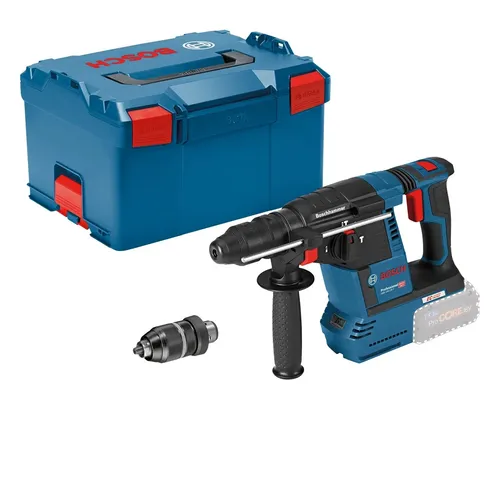 Bosch Professional Akku-Bohrhammer GBH 18V-26F Solo - Bohrmaschine für professionelle Anwendungen, kraftvoll und kabellos mit SDS-plus für schnelles Bohren und Meißeln.