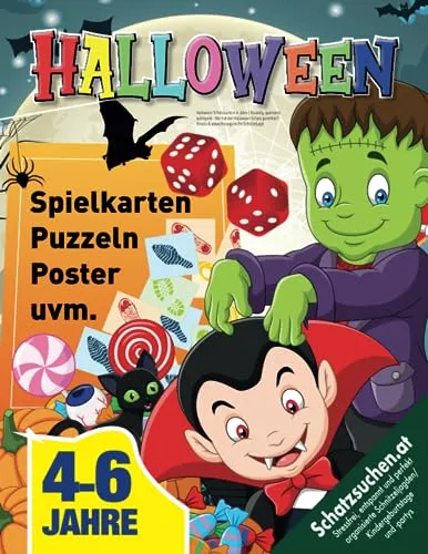 Halloween Schnitzeljagd 4-6 Jahre: Kreativ geplante Schatzsuche mit allen Materialien, Spurensuche, um den Schatz zu finden & den Dieb zu überführen. (Bravo Schatzsuche)