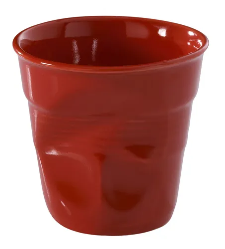 REVOL Cappuccinotasse Knickbecher pfefferrot 180ml - Cappuccinotasse aus hochwertigem Porzellan, hitzebeständig bis 300°C, ideal für Kaffee, Snacks und Desserts – ein stilvoller Hingucker für jeden Tisch.